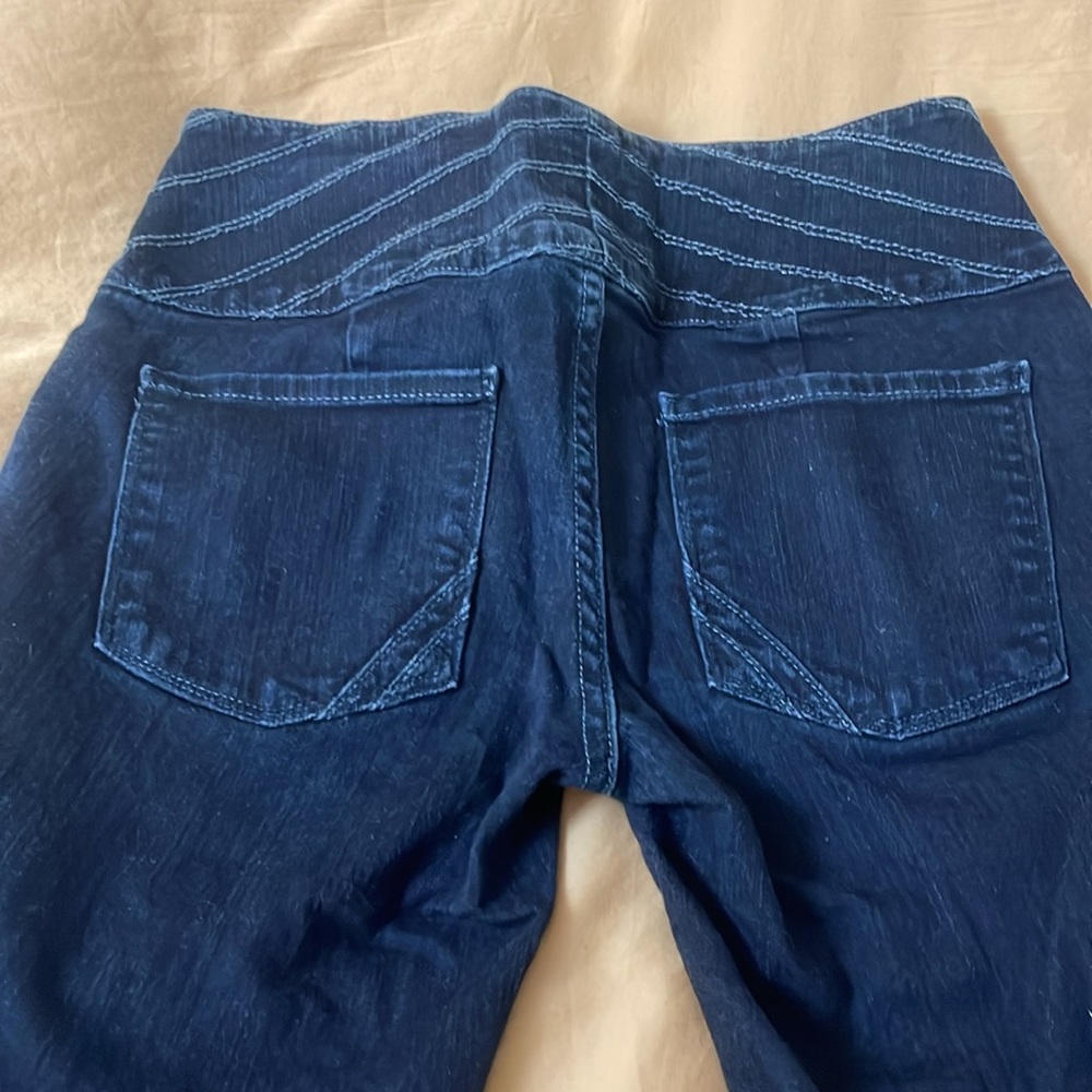 Anlo Dark Blue Flare Wide Leg Jeans - Picture 4 of 7